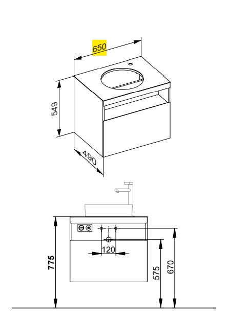 Тумба под раковину с освещением KEUCO STAGELINE 32855 290100 490 мм х 650 мм х 549 мм, с 1 выдвижным ящиком, с отверстием под смеситель справа, с сифоном, инокс матовый/инокс матовый