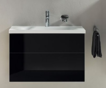 Тумба под умывальник Keuco Royal Reflex  34050 570000 корпус матовый лак/фасад стекло черный