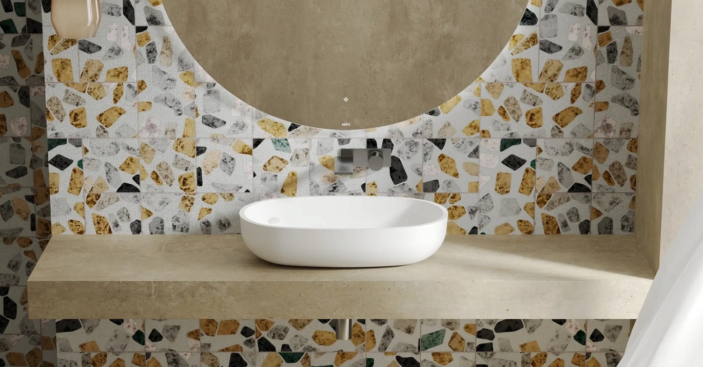 Раковина накладная овальная SALINI GLORIA 05 1102205M 385х640х145мм, S-Stone, без донного клапана, цвет Белый матовый