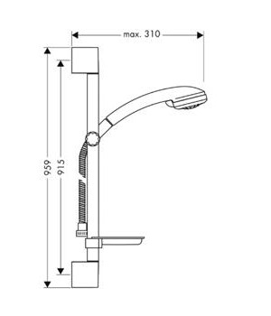 Душевой гарнитур со штангой 90 см Hansgrohe Crometta Vario/Unica C 27739000 Хром (изделие снято с производства)