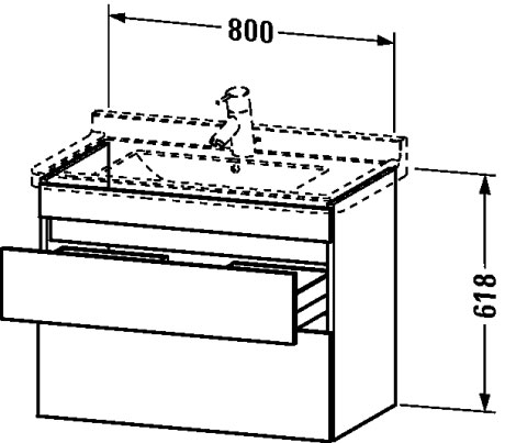 Тумба подвесная под раковину Duravit DuraStyle DS648809191 серо-коричневый