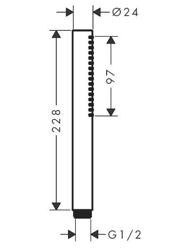 Ручной душ -"палочка" HANSGROHE Pulsify S 24125140 100 1jet, EcoSmart, Шлифованная бронза