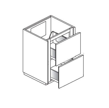 Тумба подвесная для раковины BMT IKON 970 110 GIF 01 0 433  600х850х500 мм, c двумя выдвижными ящиками, цвет Burnt Walnut