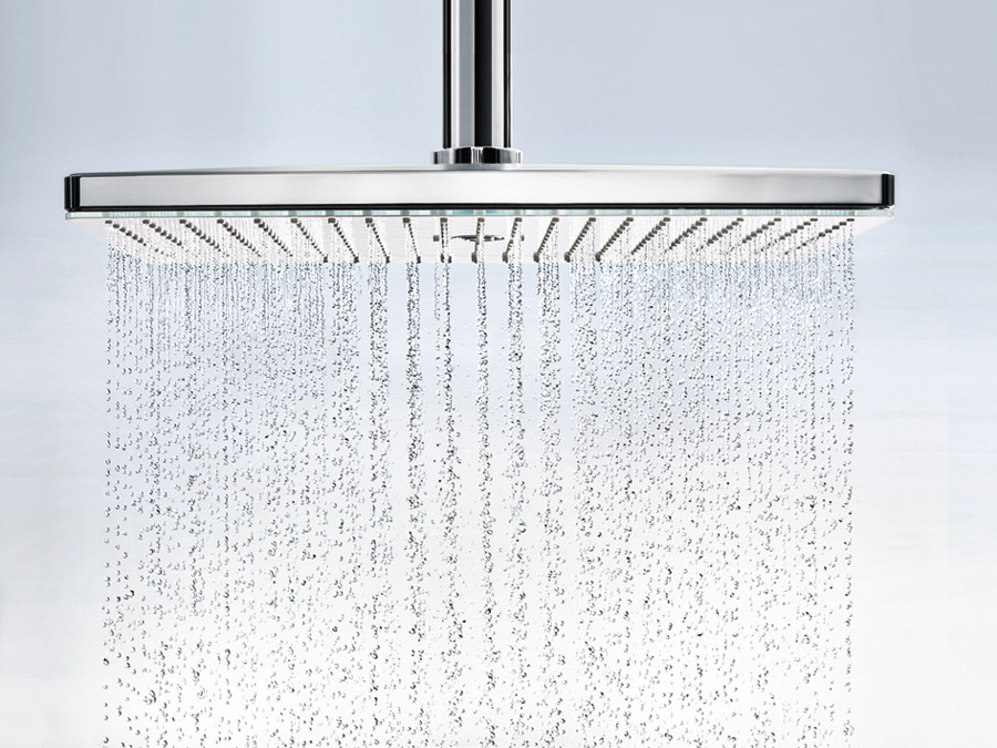 Верхний душ с настенным держателем Hansgrohe Rainmaker Select 24007400 Хром/Белый