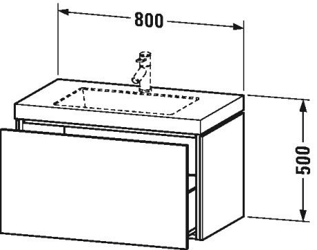 Тумба подвесная с раковиной Duravit L-Cube LC6917O1111 дуб кашемировый