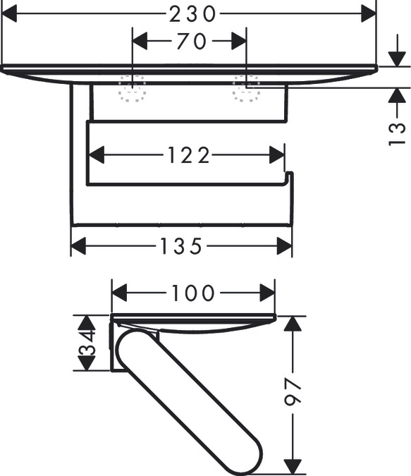 Держатель туалетной бумаги HANSGROHE WallStoris 27928700 с полкой, матовый белый