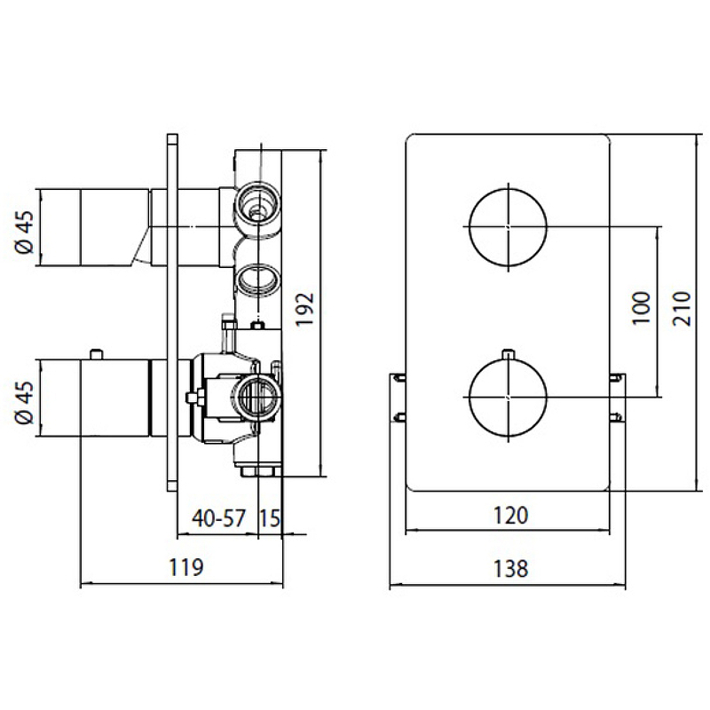Наружная часть термостата BOSSINI TEO Z00002.045 Белый матовый (изделие снято с производства)