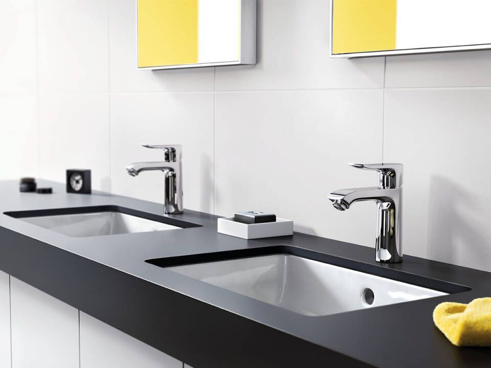 Однорычажный смеситель для раковины HANSGROHE Metris 31203000 с донным клапаном, цвет Хром