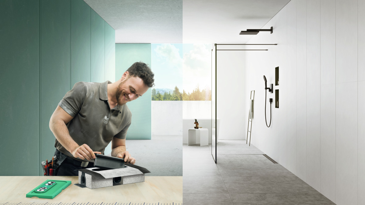 Универсальная скрытая часть для линейных сливов Ubox НANSGROHE RainDrain 01001180 стандартная установка, гидрозавтвор 50 мм