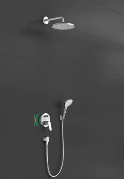 Душевая система cкрытого монтажа c однорычажным смесителем HANSGROHE Crometta E 240 1jet 27958000 с верхним и ручным душем и шлангом, цвет Хром