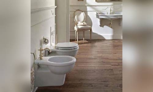 Биде подвесное SBORDONI Palladio 7098 BR с 1 отверстием для смесителя, белый/бронза