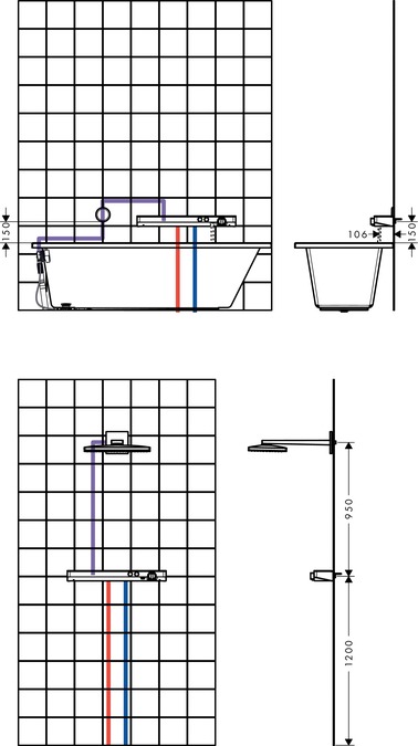 Смеситель для душа с термостатом Hansgrohe ShowerTablet Select 700 13184400 белый, хром