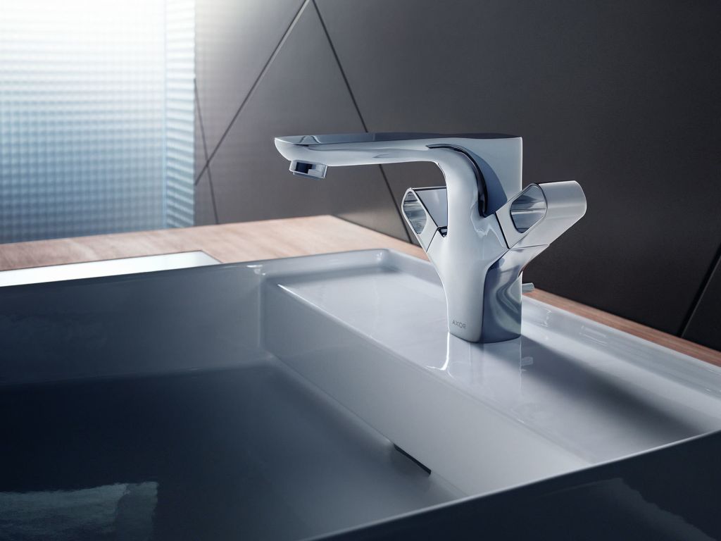 Смеситель для раковины AXOR Urquiola 11024000 со сливным гарнитуром хром