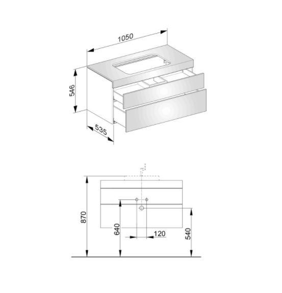 Тумба подвесная под раковину KEUCO EDITION 11 31572 390000 с двумя выдвижными фронтами, без отверстия под смеситель, корпус/фасад структурный лак, антрацит