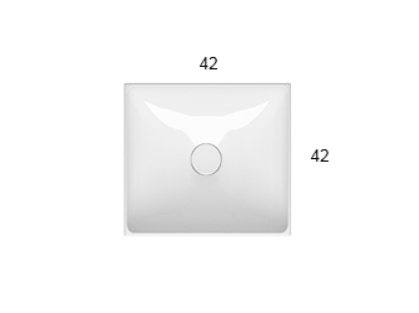 Раковина накладная GLOBO T-EDGE B6Q42BI 420 мм х 420 мм х 140 мм, без отверстия под смеситель, без перелива, белая глянцевая
