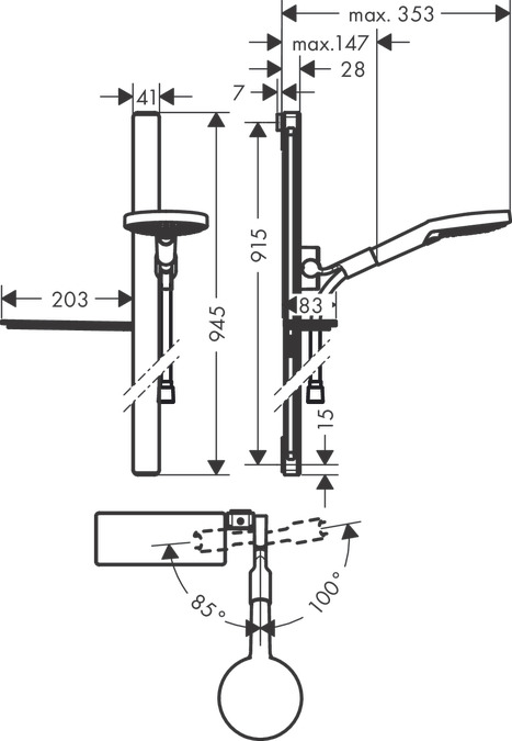 Душевой набор Hansgrohe Raindance Select S 27648000 хром