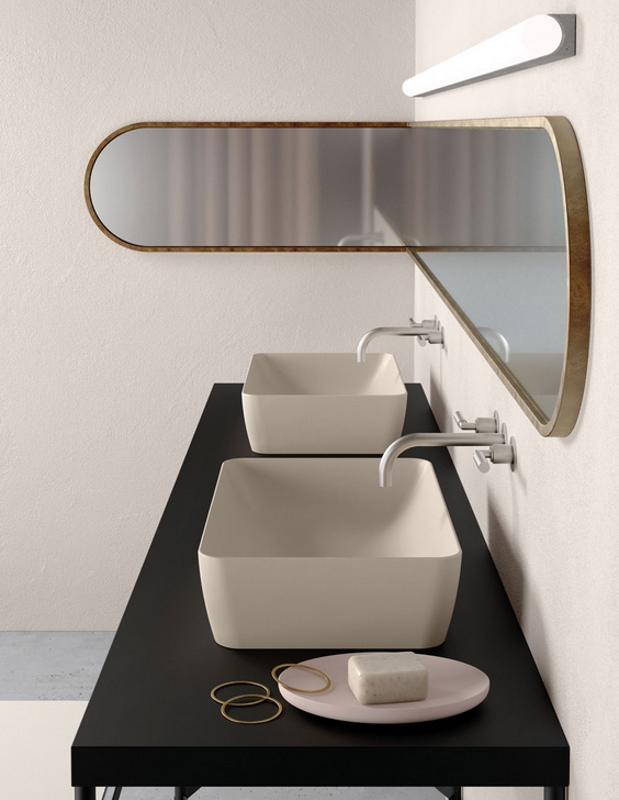 Раковина накладная GSI NUBES 903609 600 мм х 380 мм, без отверстия под смеситель, без перелива, белая матовая