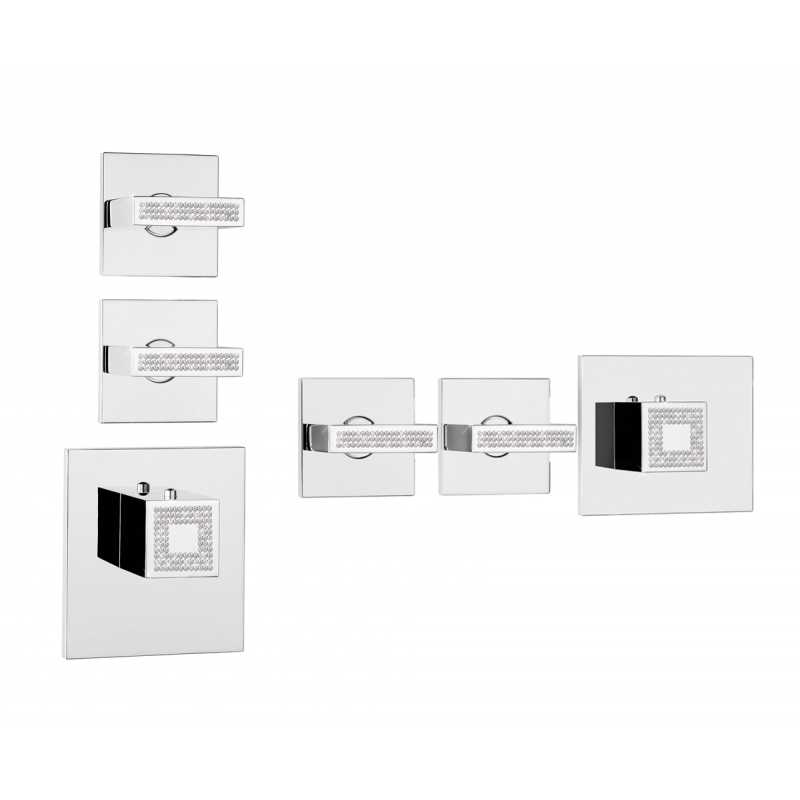 Термостатический смеситель для душа с высокой пропускной способностью Bossini Rectangular Z033203.030 цвет Хром