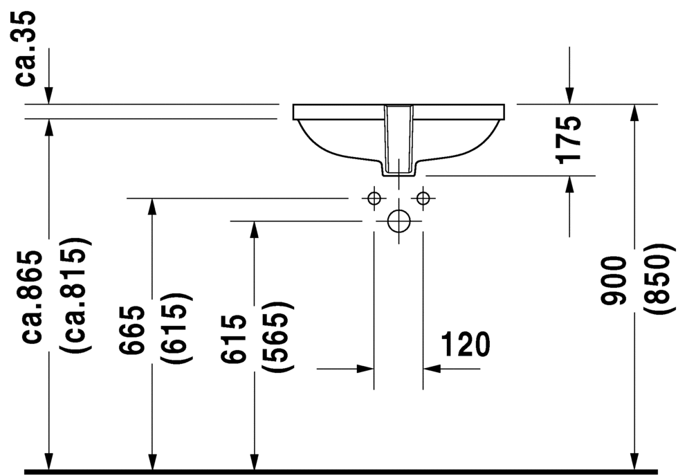 Раковина встраиваемая снизу Duravit D-Code 0338490000 495 x 290 мм