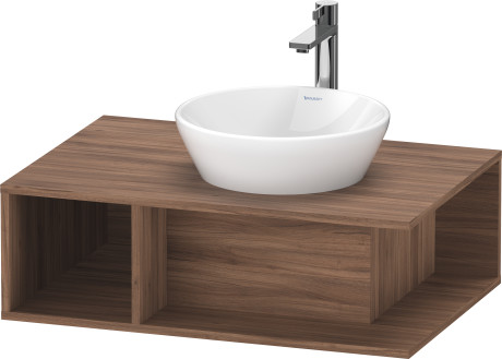 Тумба подвесная под раковину DURAVIT D-Neo DE495807979 800 мм х 550 мм, с консолью, с открытой полкой слева, орех натуральный