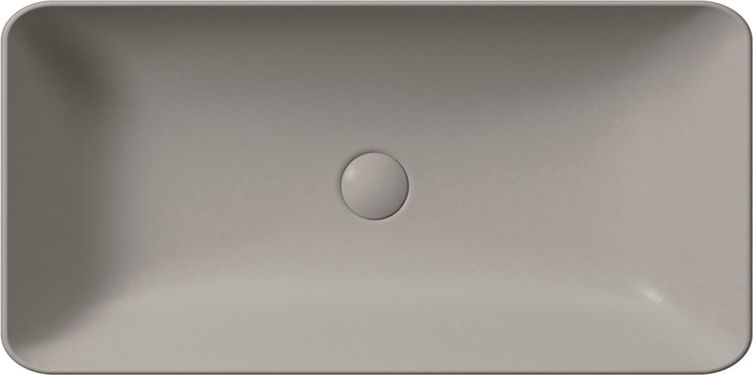 Раковина накладная GSI NUBES 904005 800х400 мм, без отверстия под смеситель, без перелива, цвет Tortora Matte