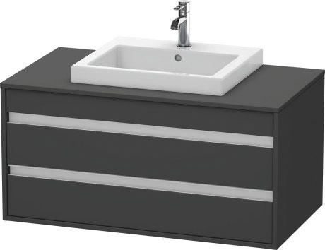 Тумба подвесная под раковину Duravit Ketho 6755 49 с двумя выдвижными ящиками, графит матовый