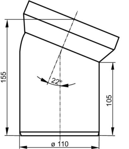 РАСПРОДАЖА Переходник для унитаза Sanit 58 101 01 угол 22°, белый