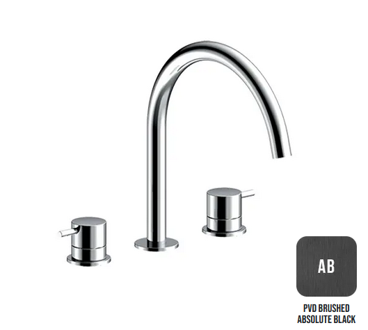 Двухвентильный смеситель для раковины ALMAR WASH BASIN E214004.AB излив 221 мм, цвет Absolute Black