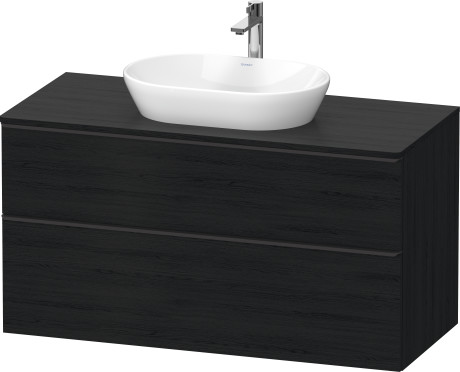 Тумба подвесная под раковину DURAVIT D-Neo DE496901616 1200 мм х 550 мм, с 2 выдвижными ящиками и консолью, чёрный дуб