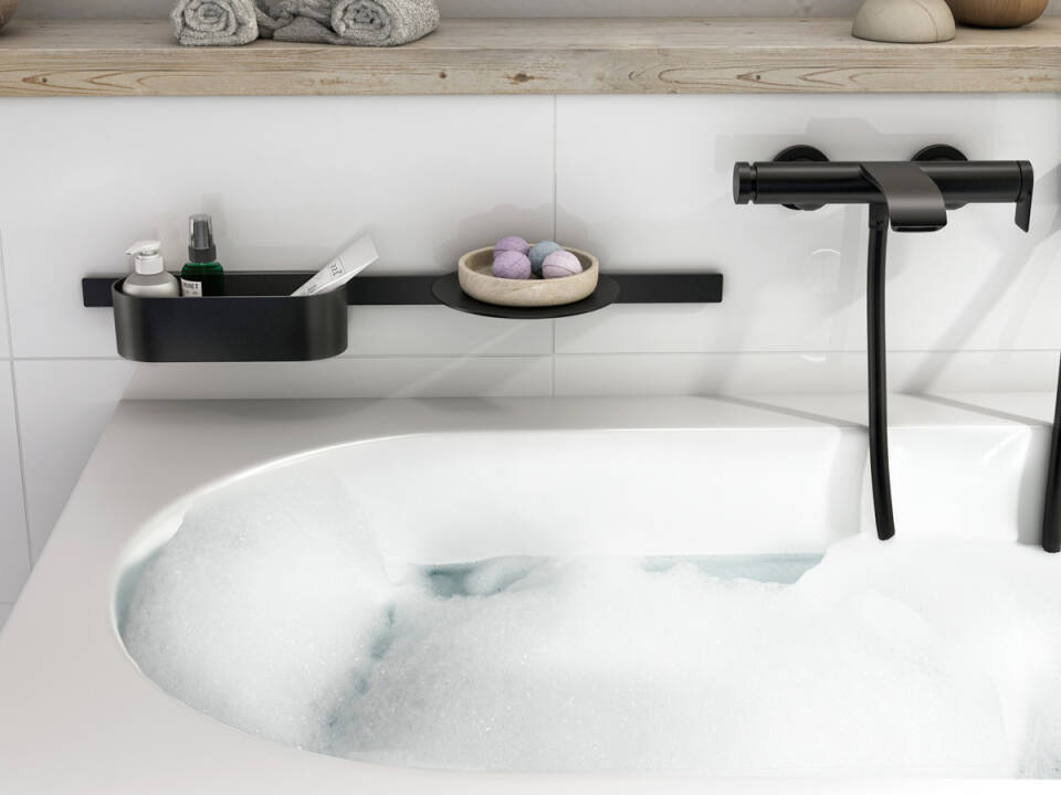 Штанга для коепления аксессуаров HANSGROHE WallStoris 27902670 500 мм, цвет Чёрный матовый