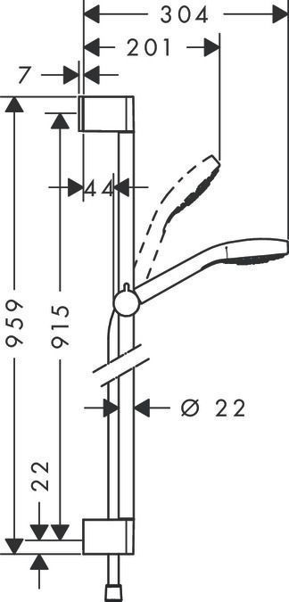 Душевой набор Hansgrohe Croma Select S 1jet 26574400 белый/хром