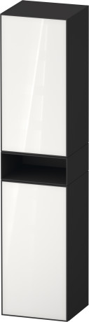 Шкаф-пенал высокий 2 дверцы, петли слева DURAVIT ZENCHA ZE1353L64800000 360 мм х 400 мм х 1900 мм, стекло белое/графит суперматовый