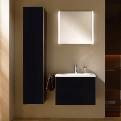 Тумба под умывальник Keuco Royal Reflex  34050 570000 корпус матовый лак/фасад стекло черный