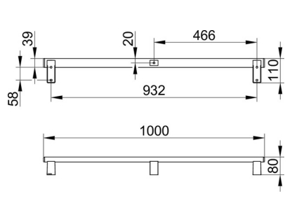 Поручень для горизонтального или вертикального монтажа KEUCO AXESS 35001 011000 1000 мм, цвет Хром