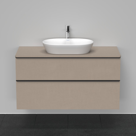 Тумба подвесная под раковину DURAVIT D-Neo DE496907575 1200 мм х 550 мм, с 2 выдвижными ящиками и консолью, лён