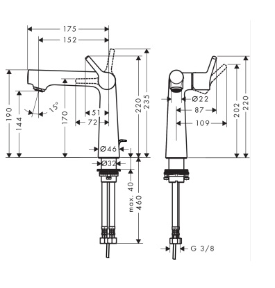 Смеситель для раковины Hansgrohe Talis S 72114000 Хром