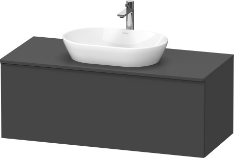 Тумба подвесная под раковину DURAVIT D-Neo DE494904949 1200 мм х 550 мм, с 1 выдвижным ящиком и консолью, графит матовый