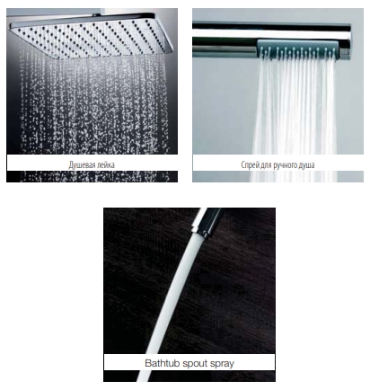 УЦЕНКА. Душевая колонна BOSSINI COSMO  L10403.030_УЦ    с термостатом для душа, верхним и ручным душем и шлангом, хром/ Товар с выставки. Мелкие царапины, нет эксцентриков.