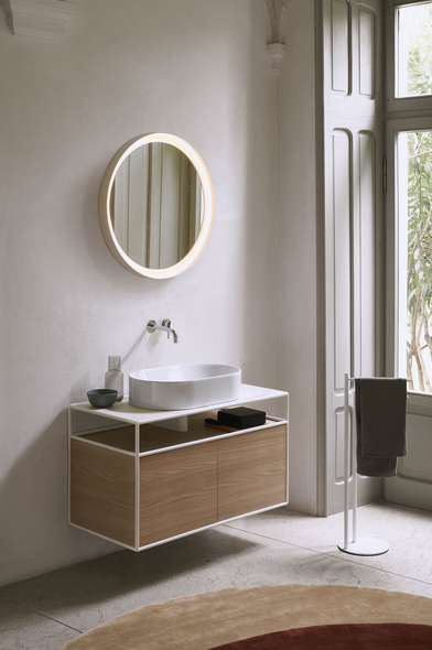 Раковина накладная овальная GSI KUBE X 9458PVC11 600 мм х 370 мм, без отверстия под смеситель, без перелива, с донным клапаном, цвет Белый глянцевый