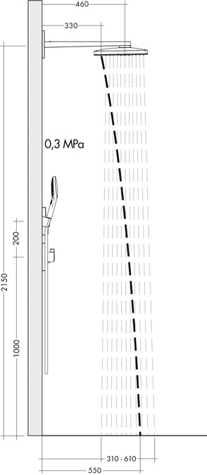 Верхний душ потолочный Hansgrohe Rainmaker Select 24005600 Хром/Чёрный
