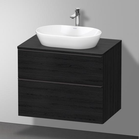 Тумба подвесная под раковину DURAVIT D-Neo DE496701616 800 мм х 550 мм, с консолью, с двумя выдвижными ящиками, чёрный дуб