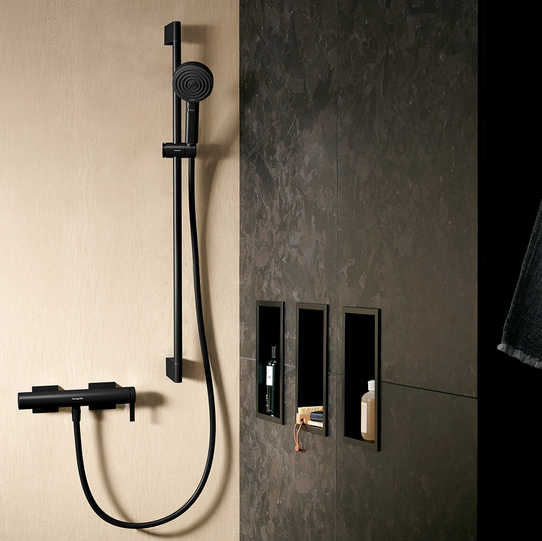 Однорычажный смеситель для душа наружного монтажа HANSGROHE Tecturis E 71764670 цвет Чёрный матовый