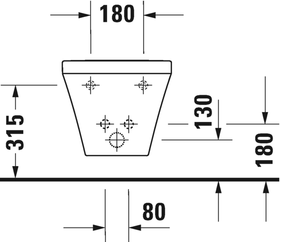 Подвесное биде Duravit DuraStyle 2287150000 с переливом, с креплением, белое