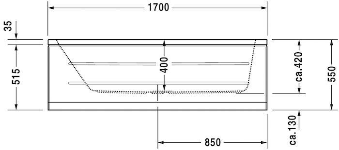 Акриловая встраиваемая ванна Duravit D-Code 700099000000000 1700 х 750