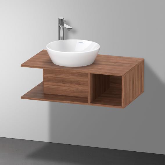 Тумба подвесная под раковину DURAVIT D-Neo DE491807979 800 мм х 480 мм, с консолью, с открытой полкой справа, орех натуральный