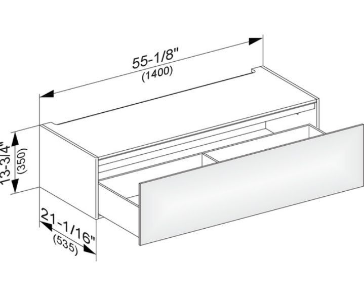 Модуль нижнего шкафа KEUCO EDITION 11 31313 850000 для встройки снизу, с одним выдвижным ящиком, корпус/фасад шпон, табачный дуб