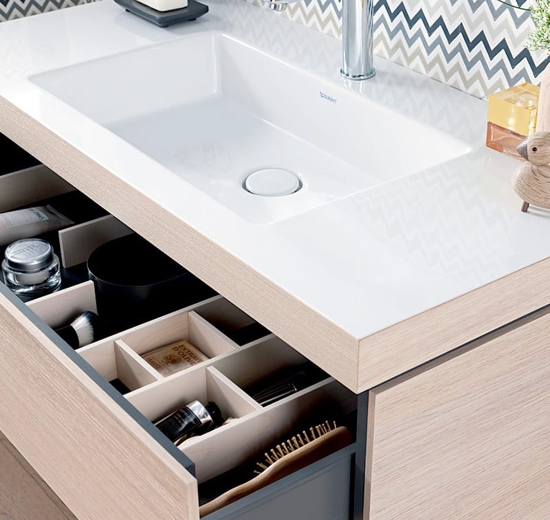 Тумба подвесная с раковиной Duravit L-Cube LC6928O1212 дуб брашированный