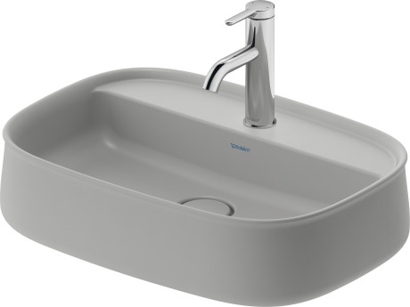 Раковина накладная DURAVIT ZENCHA 2374556771 390 мм х 550 мм, без перелива, с площадкой и отверстием под смеситель, серый шелковисто-матовый