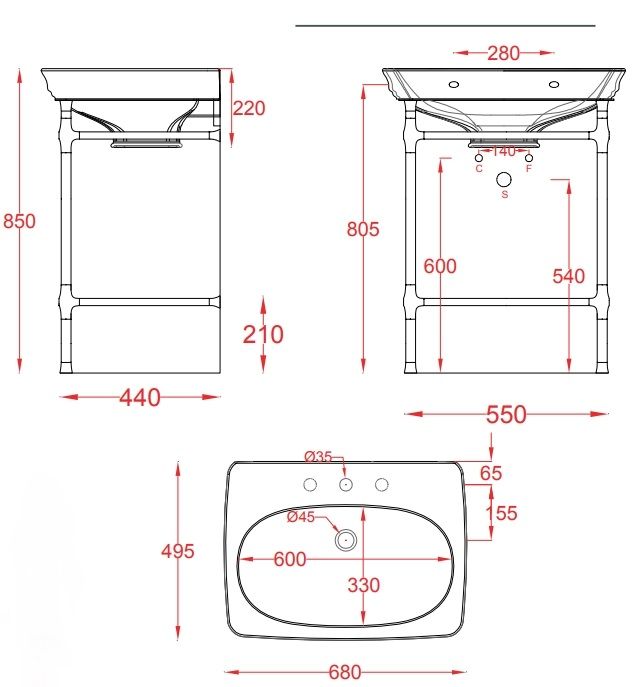Пьедестал для раковины ARTCERAM CIVITAS CIC001 01 00 230 мм х 630 мм, белый глянцевый