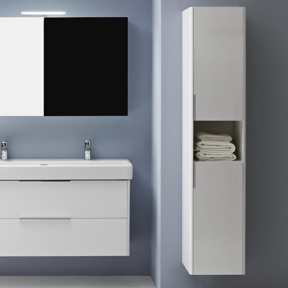 Высокий шкаф-пенал  Laufen  Base  4.0269.2.110.261.1    165 см, открытая полка, 2 дверцы с ручками, петли справа, белый глянцевый